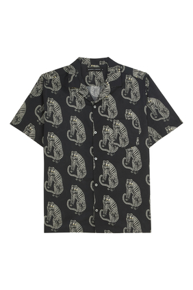 Cuban Tiger Print Pajama Shirt
